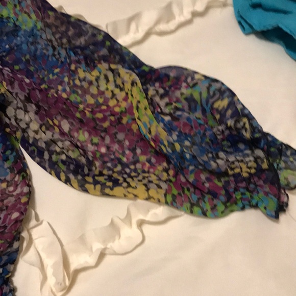 Size XL blue/yellow multi crop top by Cotton Expre - Picture 3 of 6